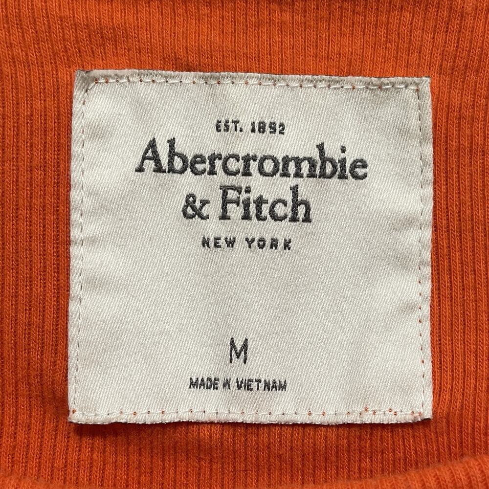 Y2K Abercrombie & Fitch Fitted Ribbed Top Medium Orange Tee Preppy Bella Elena - Picture 2 of 6